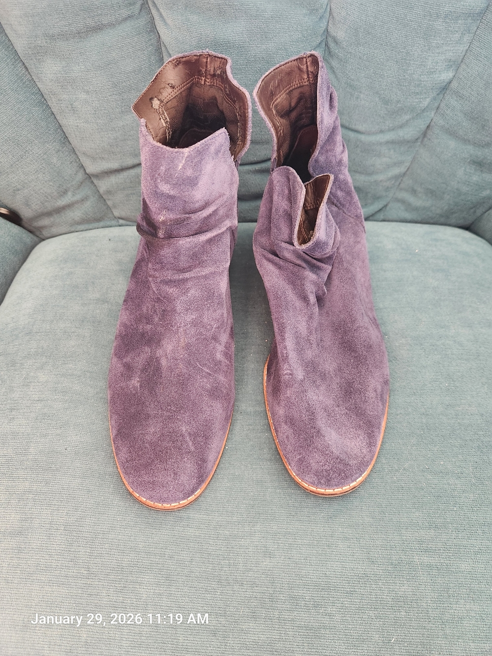 Women's Navy Suede Ankle Boots